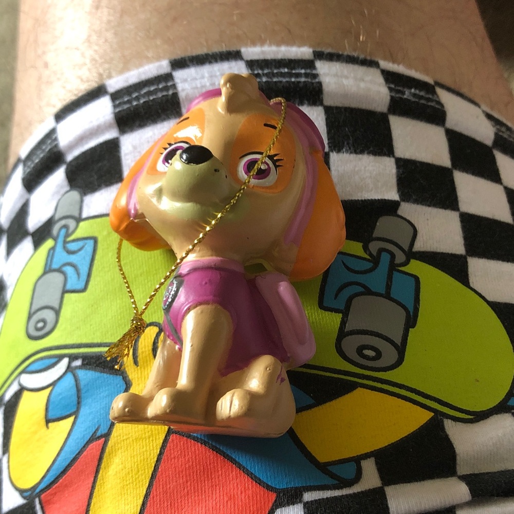 Dog Figurine Toy - Pink and Orange Puppy